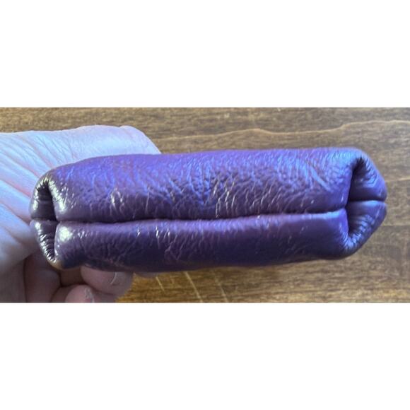 Vintage Purple Leather Kisslock Cigarette/Change Purse - Picture 6 of 8